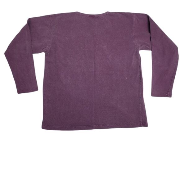 VINTAGE 90s top faded maroon long sleeve boxy hook and eye M - Picture 3 of 10